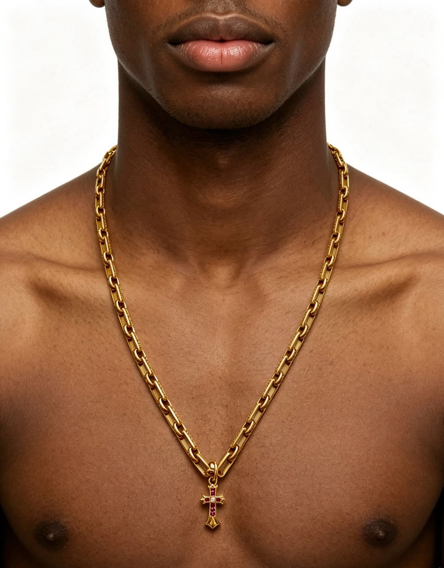 Chrome Hearts Gold Cross Pendant Necklace